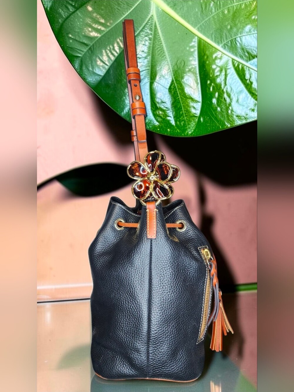 Dooney & Bourke Pebble Leather Cooper Drawstring Bag - Picture 6 of 15